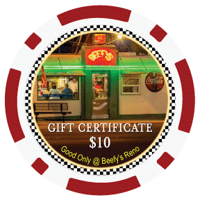 Beefy's $10 Gift Certificate