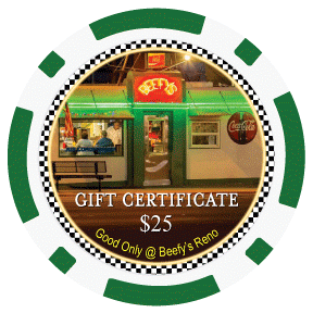 Beefy's $25 Gift Certificate